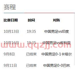 中国男足赛程