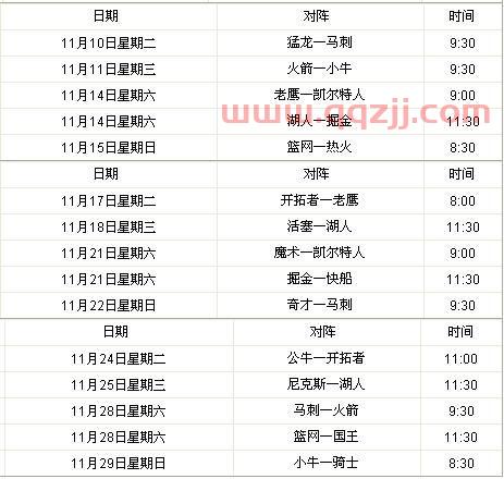 nba直播表