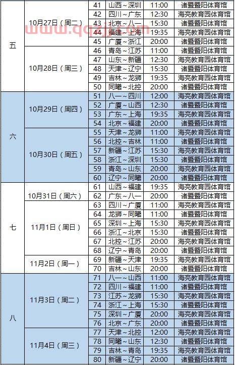 cba新赛季时间表